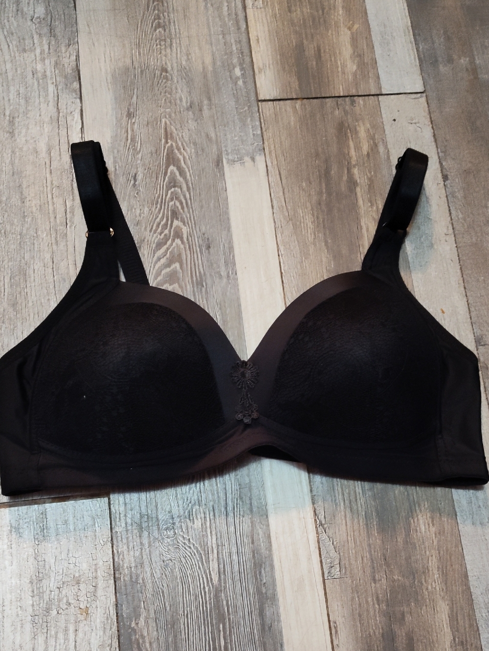5/$25 SALE Prima Valentina Size 38D Women’s Black Lace T-Shirt Wire-Free Bra